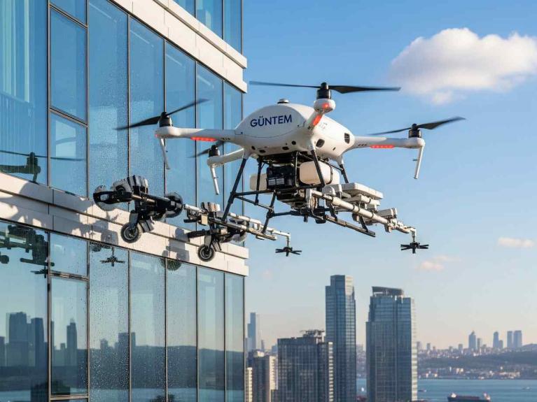 Drone ile bina dış cephe temizlik hizmeti