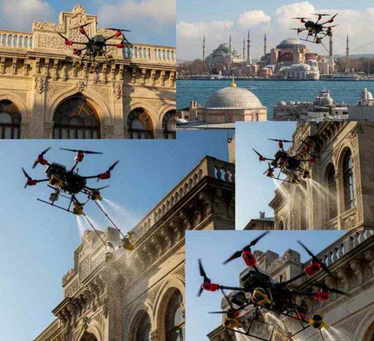 İstanbul'da drone ile dış cephe ve cam temizliği hizmetleri