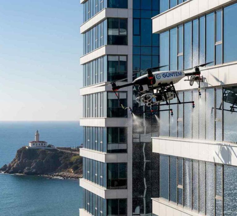 Proefsyonel dış cephe cam temizliği