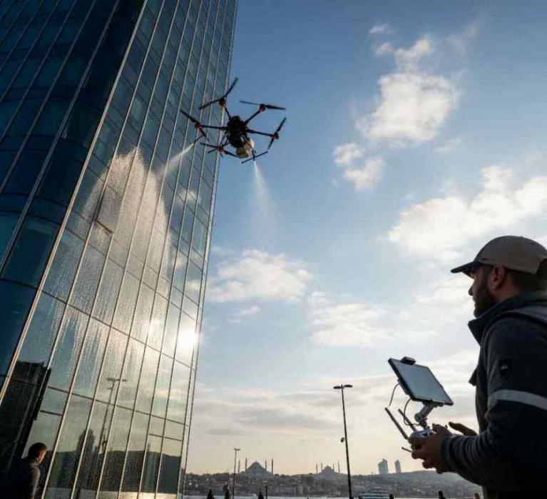 Profesyonel drone ile dış cephe temizliği hizmetleri