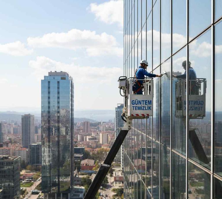 Sepetli vinç ile Levent dış cephe temizliği hizmetleri